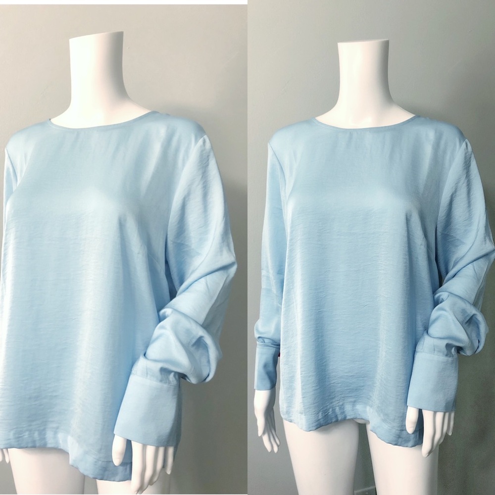 Banana Republic Baby Blue Silk Blouse